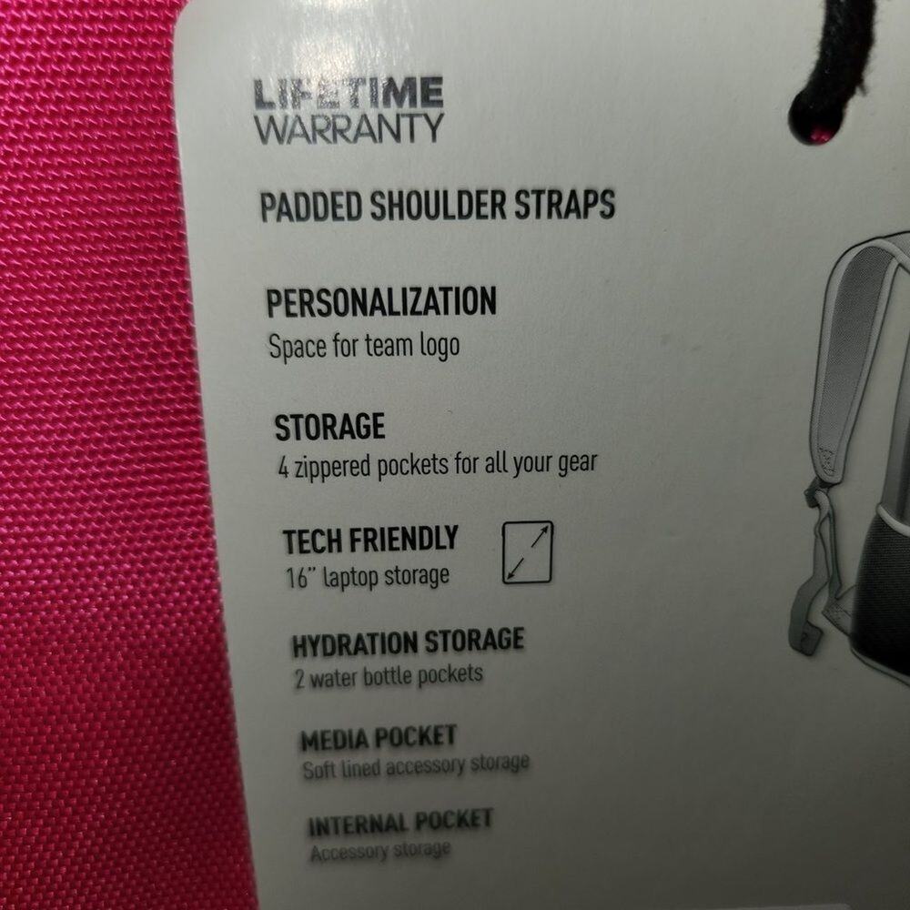 Adidas Striker II Team Hot Pink Black Backpack - Picture 10 of 10